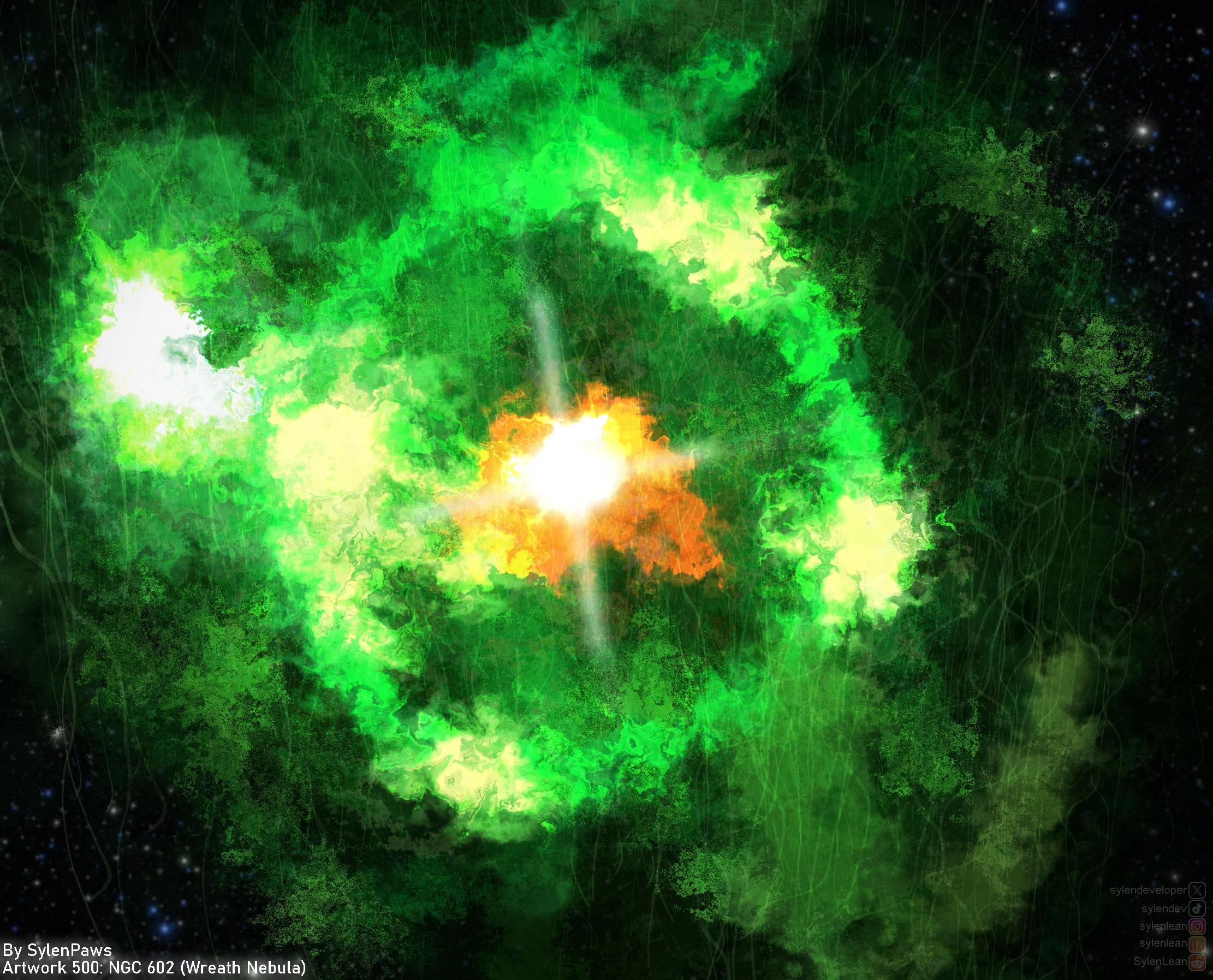 Artwork 500: NGC 602 (Wreath Nebula) – A Digital Artist's Cosmic Milestone